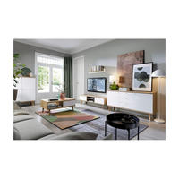WOHNZIMMER Set 5-tlg. – Primo – Weiß / Sonoma Eiche - Weiß, Holzwerkstoff (160/50/40cm) - hi-markt