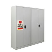 FLÜGELTÜRENSCHRANK Elephant 2er-Set komplett montiert 180x80x40cm 4 Ebenen Lichtgrau - Hellgrau, Metall (160/180/40cm) - PROREGAL