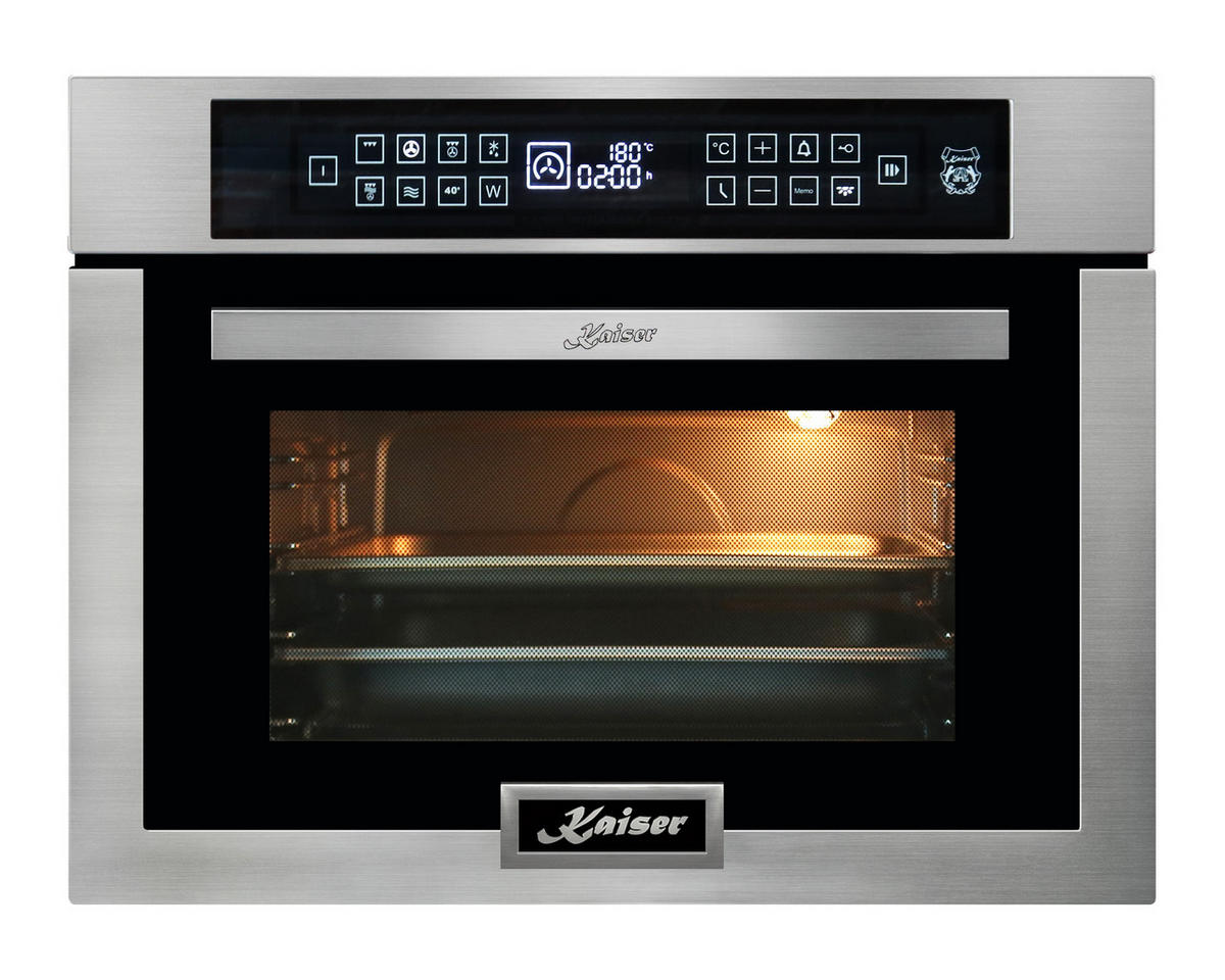 EINBAUBACKOFEN EH 6306 N R+Mikrowellen-Backofen EH 6307 R+Induktionskochfeld KCT 6140 FI+Dunstabzugshaube AT 6455 - Silberfarben, Metall (59.4/59.4/57.5cm) - Kaiser Küchengeräte