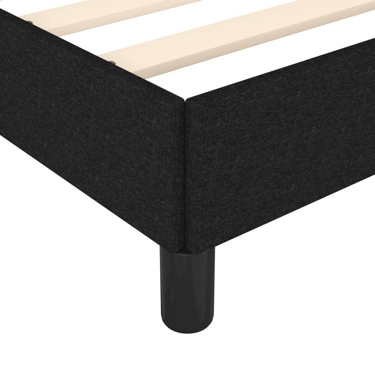 BETTGESTELL Ohne Matratze Schwarz 90/200 Cm Stoff - Schwarz, Holz (90/200cm) - vidaXL