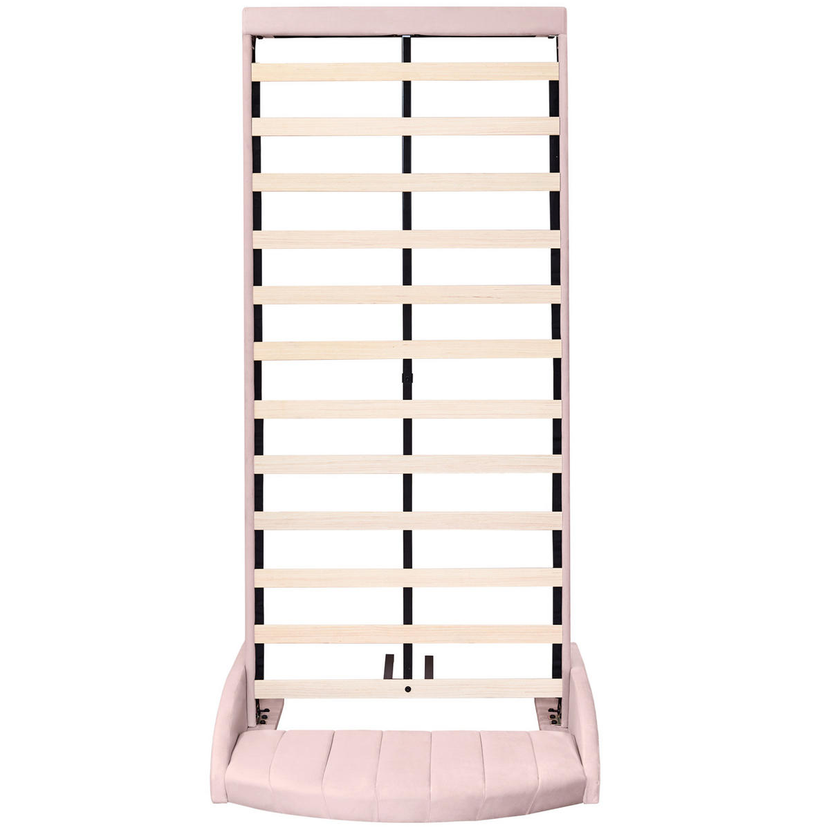 POLSTERBETT 90/200 cm in Pink aus Samt mit Lattenrost und gepolstertem Kopfteil - Rosa, Textil (90/200cm) - Flora Grace