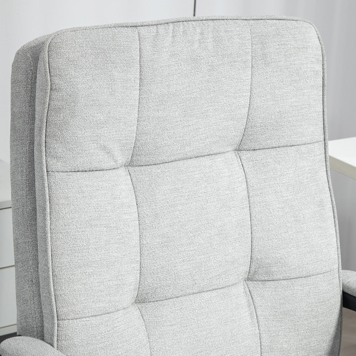 BÜROSTUHL ergonomisch höhenverstellbar mit Wippfunktion Polyester Gray - Grau, Kunststoff (63/112/70cm) - Meubliv