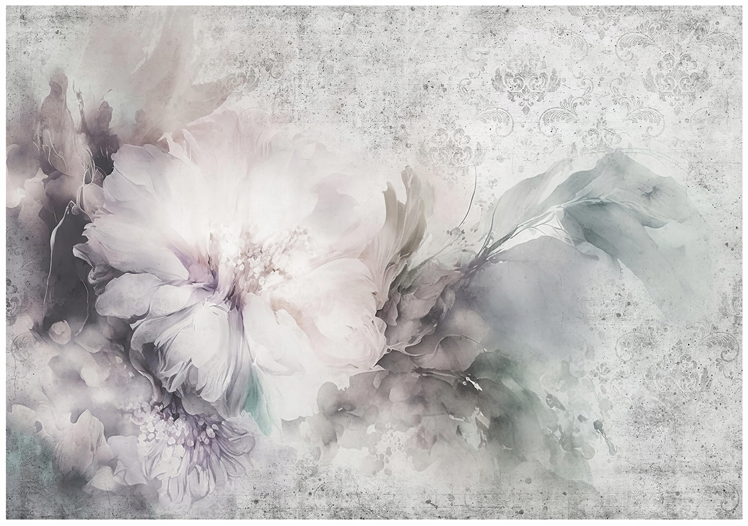 FOTOTAPETE Blumen Abstrakt Grau 254x184 cm - Multicolor, Textil (254/184cm) - Wallarena