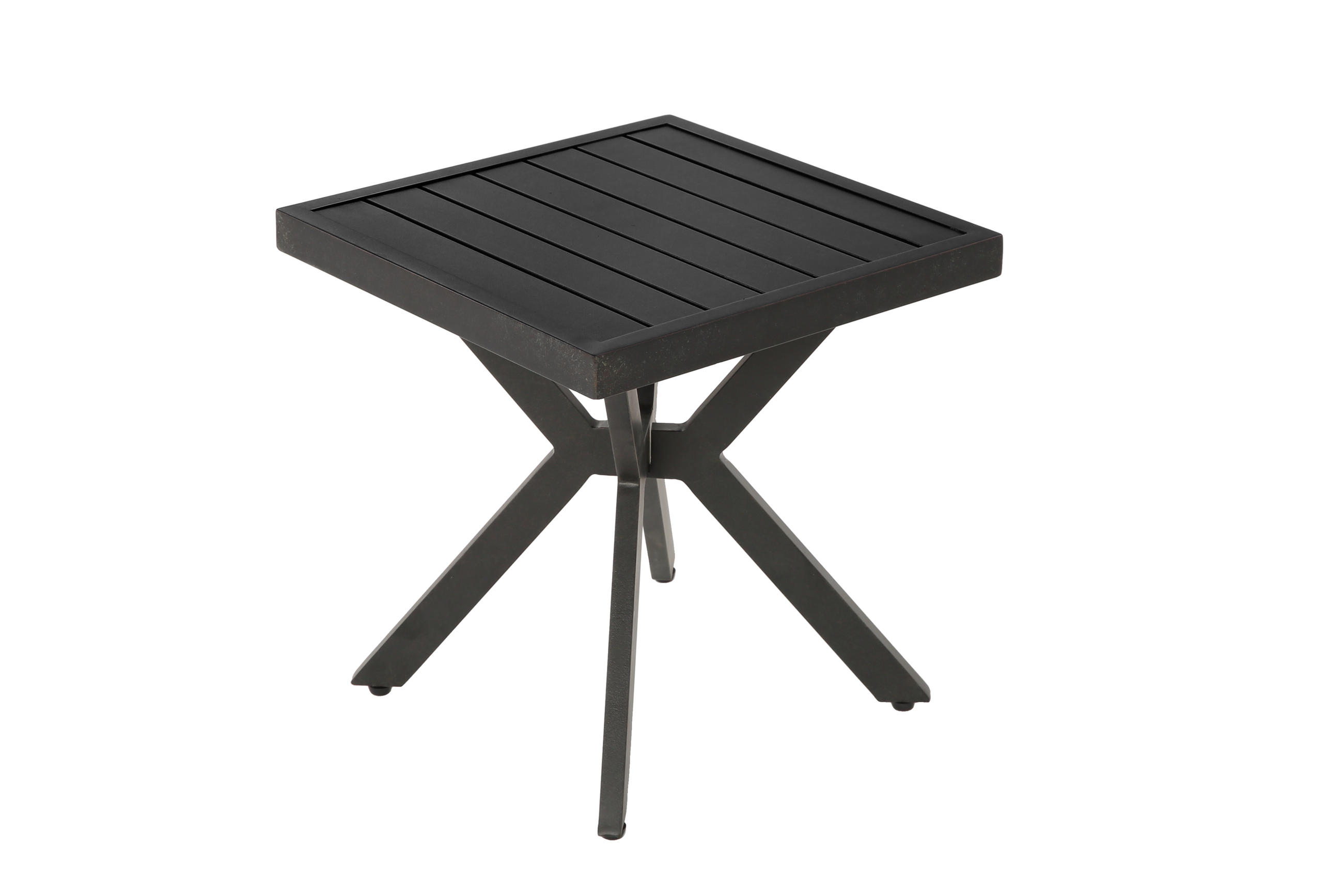 AUSSENBEISTELLTISCH, Aluminium, dunkelbraun - Braun, Metall (58/49/11cm) - Vallsero
