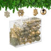 100-TLG.WEIHNACHTSKUGELN-SET - Creme, Kunststoff (30/24/12cm) - Relaxdays