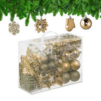 100-TLG.WEIHNACHTSKUGELN-SET - Creme, Kunststoff (30/24/12cm) - Relaxdays
