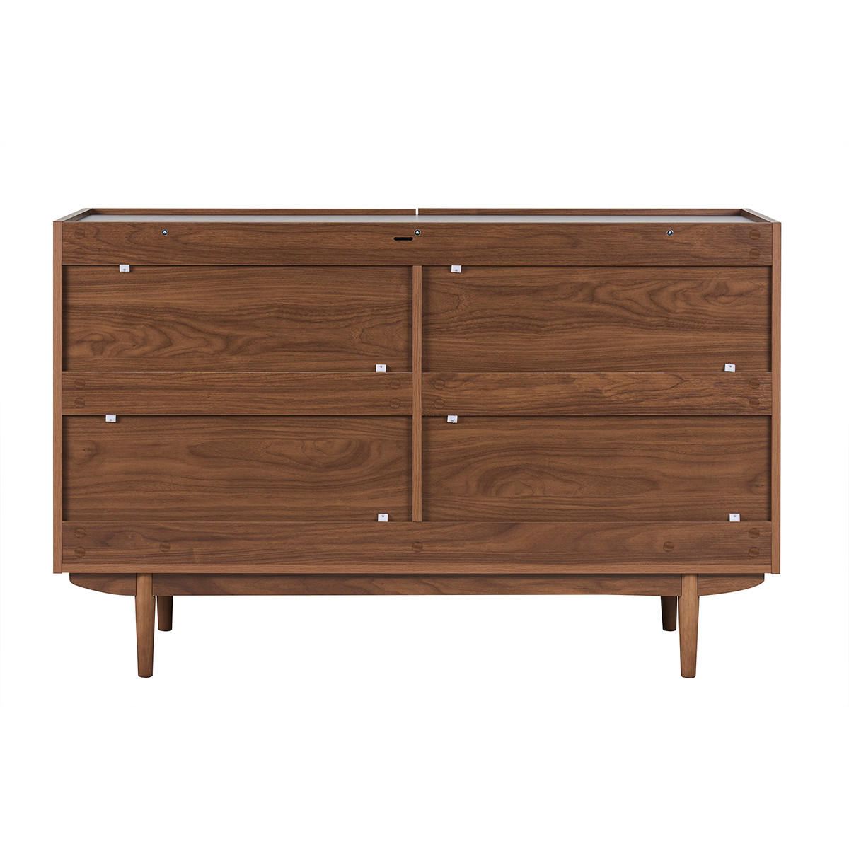 KOMMODE Dunkles Holz 6 Schubladen B120 cm SANAA - Walnussfarben, Holz (41/75.5/120cm) - Miliboo