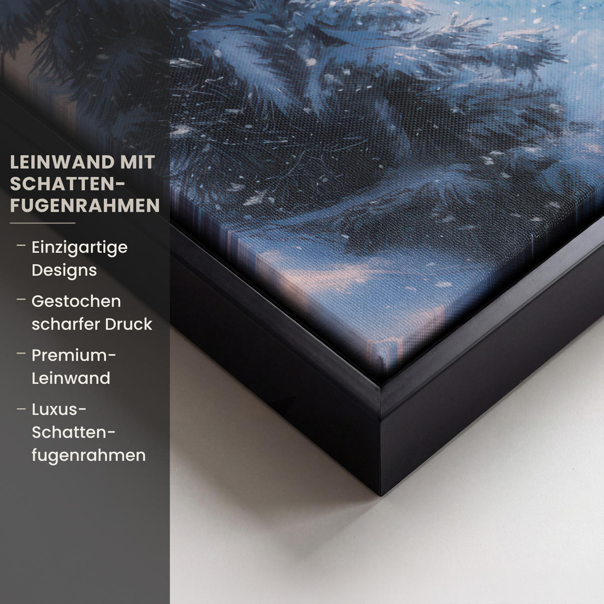 LEINWAND Bilder mit Rahmen - Weihnachtszug - Schnee - Winter - Weihnachten - 40x30 - Dunkelrot, Textil (40/30cm) - MuchoWow
