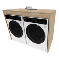 WASCHMASCHINENSCHRANK für Waschmaschine & Wäschetrockner Beige 129/97/61 - Sonoma Eiche, Holzwerkstoff (129/97/61cm) - RAUMHIRSCH FURNITURE