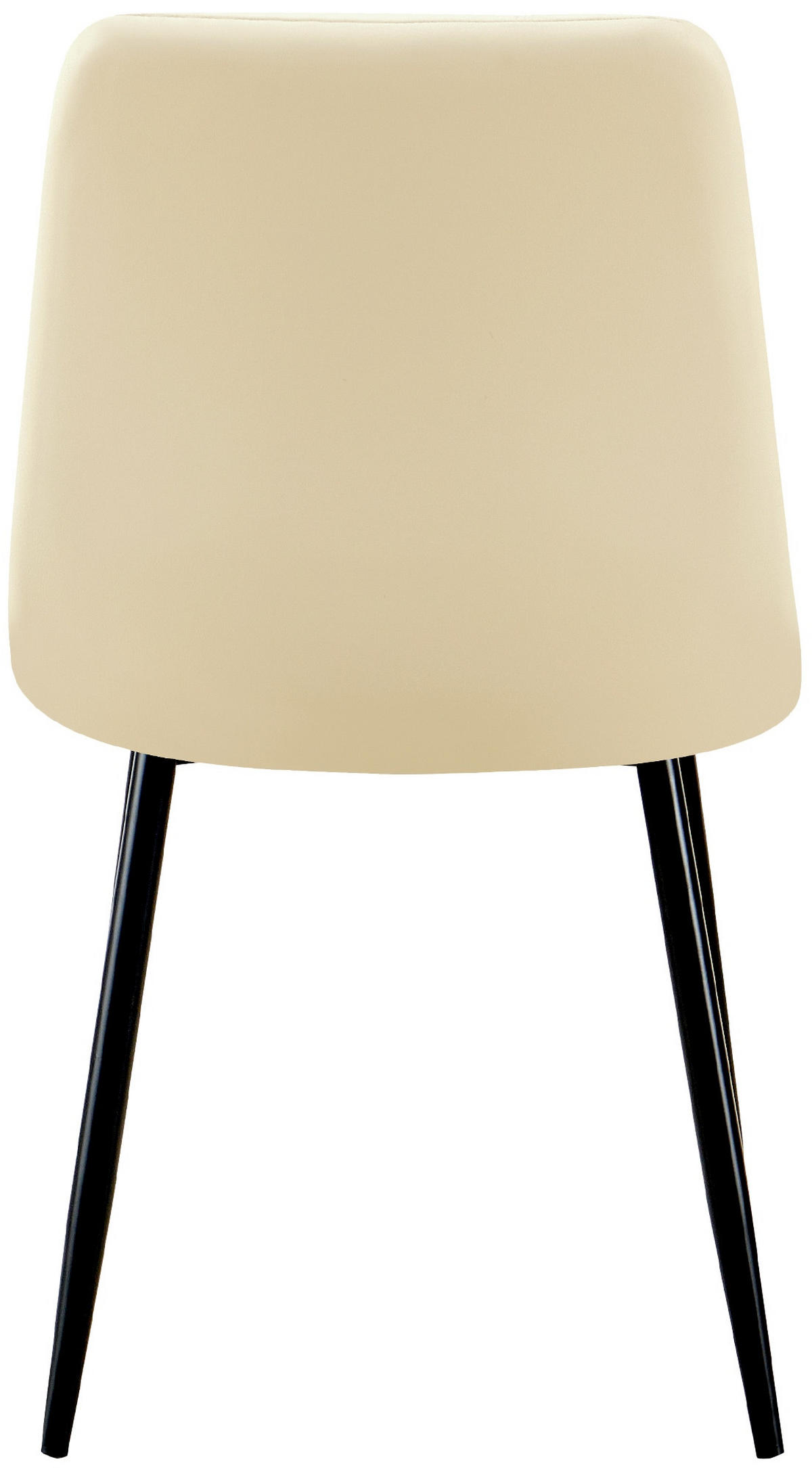STUHL 4er Set Lederlook creme - Creme/Schwarz, Textil/Metall (45/84/55cm) - CLP