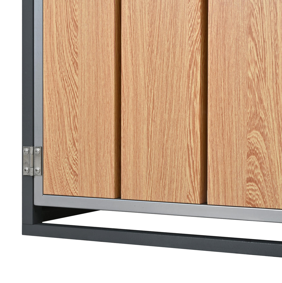 MÜLLTONNENBOX aus Stahl in Grau Holzoptik mit Pflanzfläche & abschließbar - Grau, Metall (132/124.5/80cm) - Modfu
