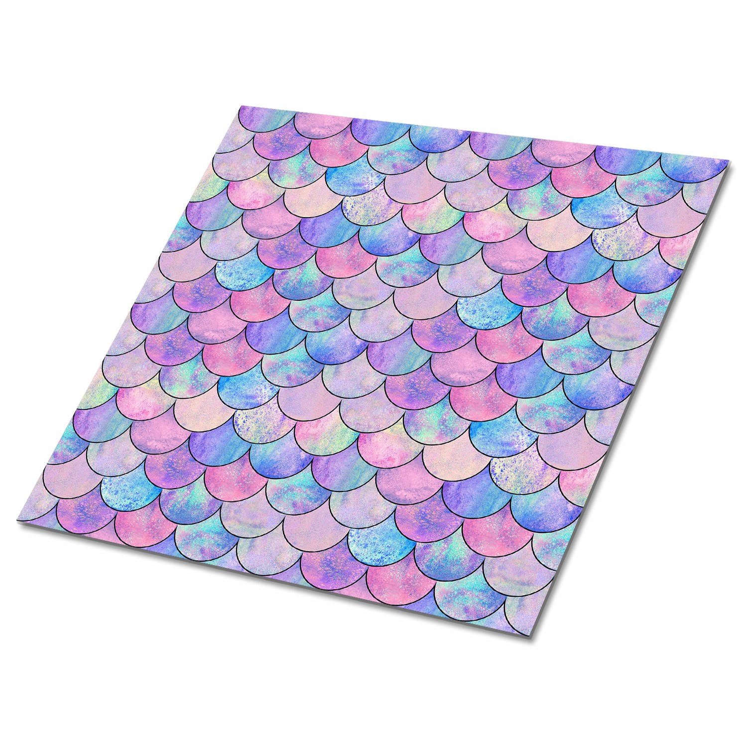 TULUP SAMOLEPICÍ OBKLADY NA STĚNU 9 ks 30x30 cm Barevné rybí šupiny