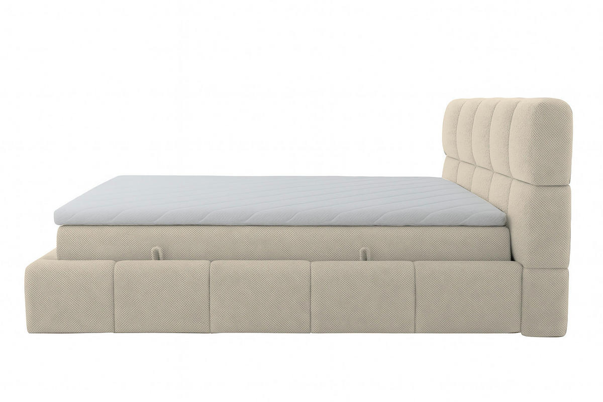 BOXSPRINGBETT AURA mit Topper und Bettkasten, Beige, H3 Bonell, 120x200 cm - Beige, Textil (120/200cm) - KS Home Concept