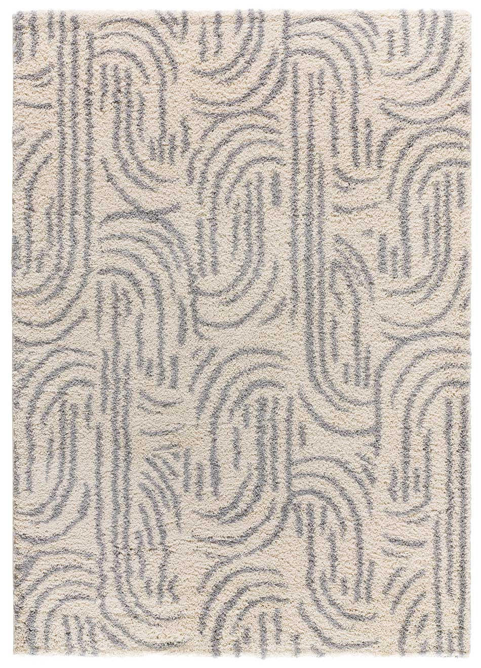 Atticgo Hochflorteppich Grau, Beige 80x150 cm