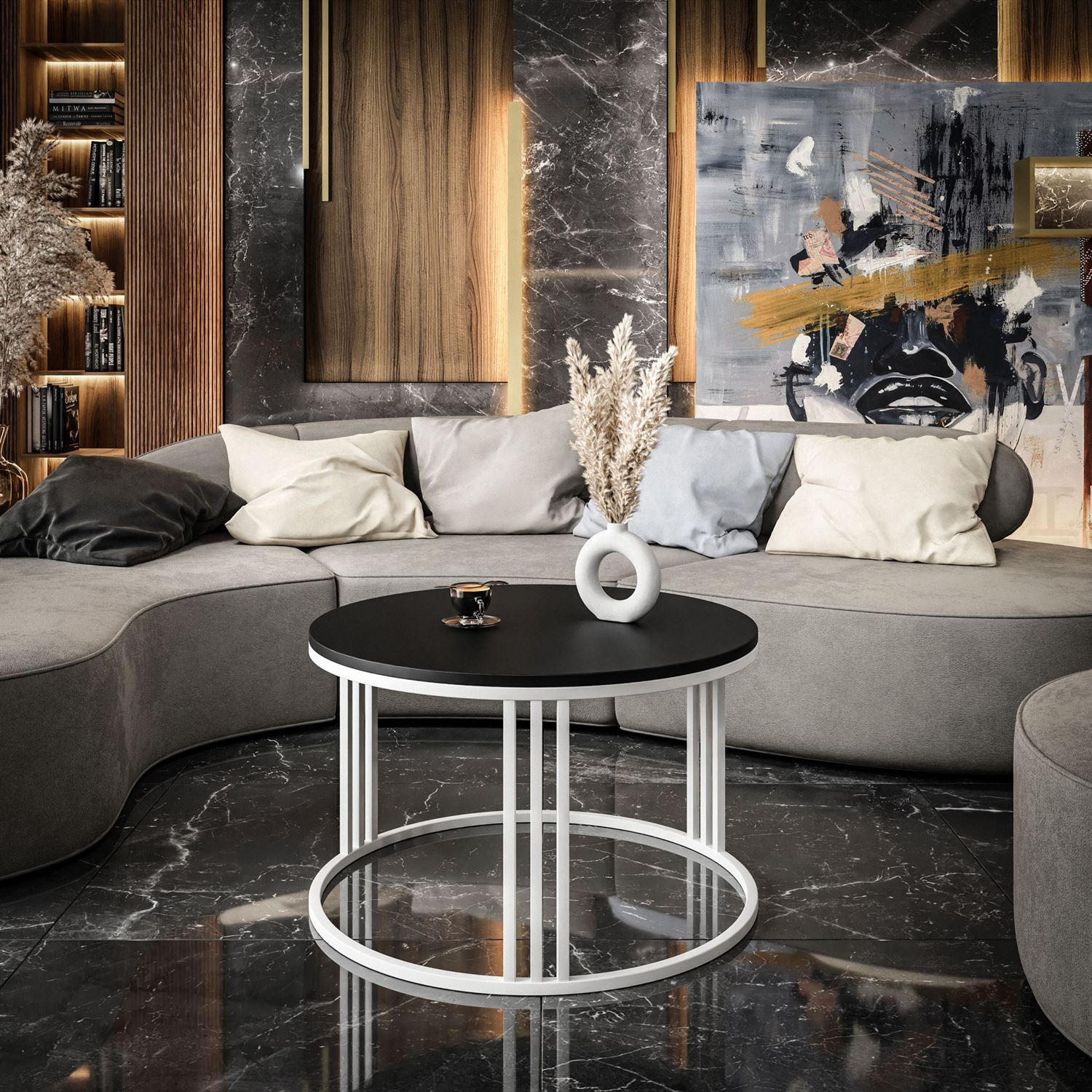 COUCHTISCH LORI schwarz matt - Weiß, Holzwerkstoff (70/70/48cm) - Lookway