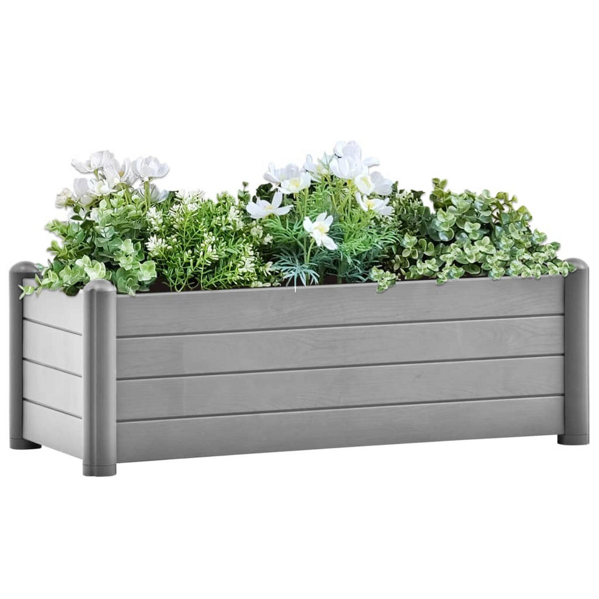 GARTEN-HOCHBEET PP Steingrau 100x43x35 cm - Grau, Kunststoff (100/35/43cm) - furnicato