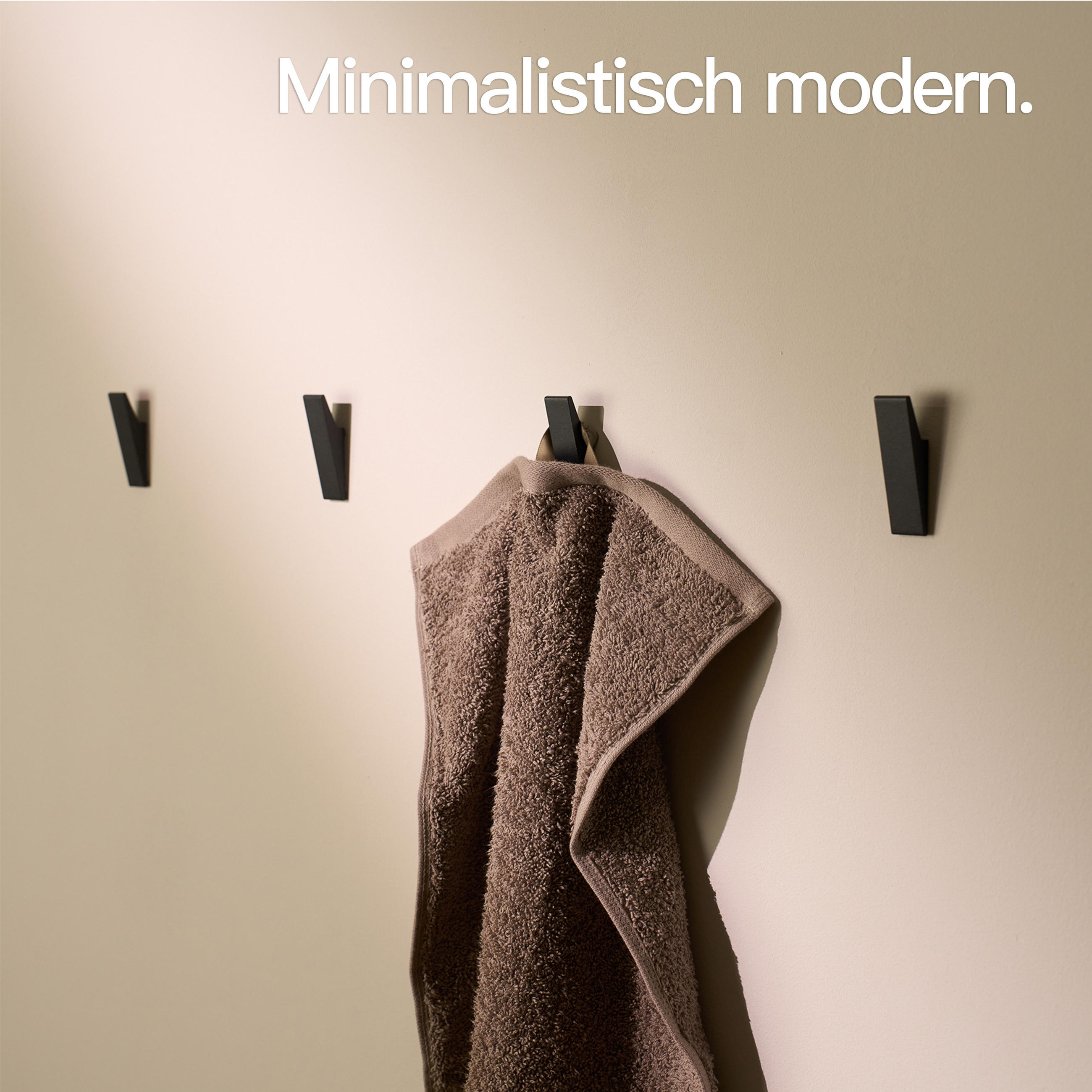 WANDHAKEN OHNE BOHREN Matt Schwarz - Schwarz, Metall (1.7/6.2/1.8cm) - Designfabrik Hamburg
