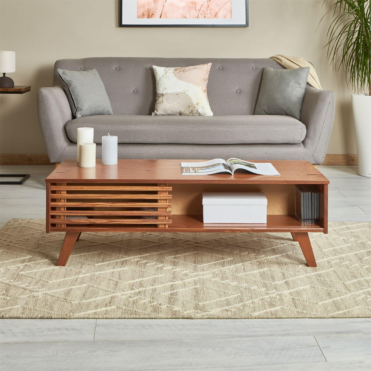 COUCHTISCH SEAN - Kastanienfarben, Holz (47/110/36cm) - IDIMEX