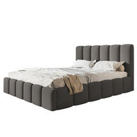 BETT 90x200 - Polsterbett mit Bettkasten und Metallrahmen - Modern Betten - Kuscheliger Catch-Me-Stoff - Kollektion Lucy - Grau - Grau, Holz/Textil (90/200cm) - Alpi-Möbel