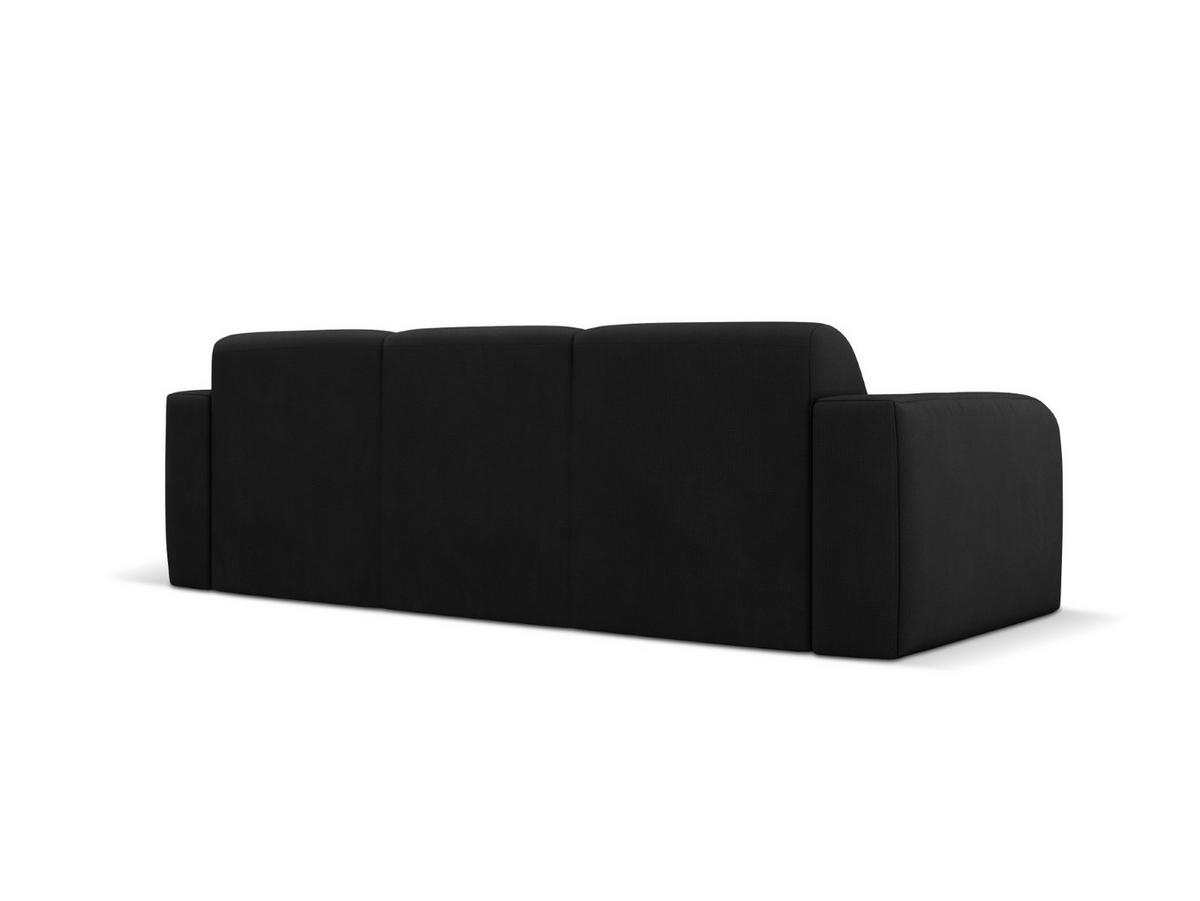 SOFA Molino aus strukturiertem Stoff schwarz 3 Sitzplätze - Schwarz, Textil (95/72/235cm) - Micadoni