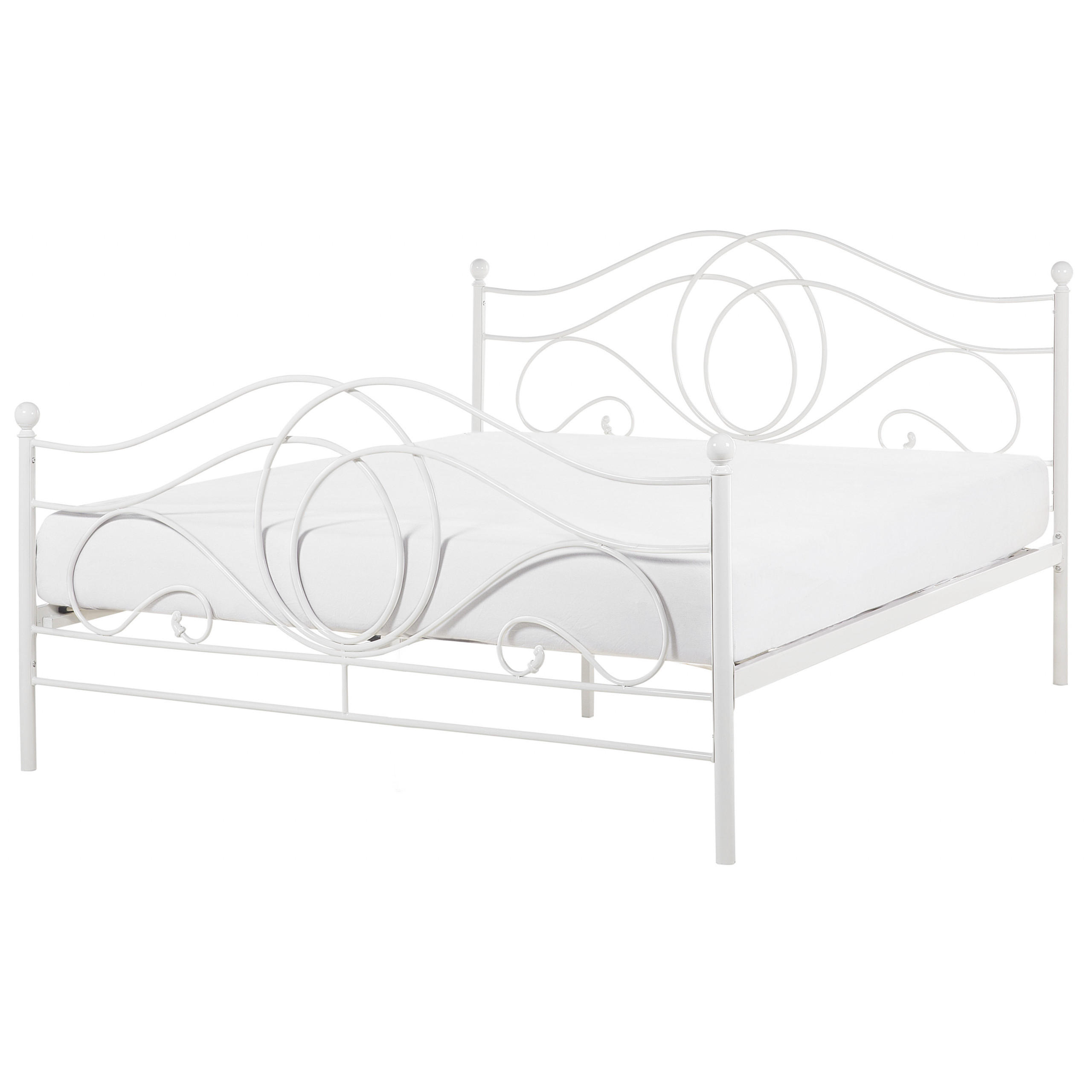 METALLBETT 140/200cm Weiß Lyra - Weiß, Metall (140/200cm) - Beliani