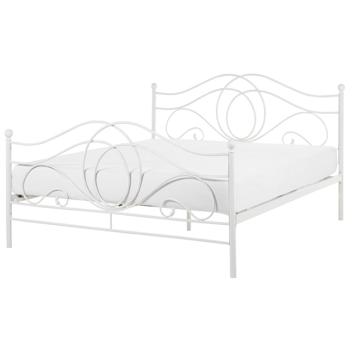 METALLBETT 140/200cm Weiß Lyra - Weiß, Metall (140/200cm) - Beliani