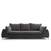 3-SITZER Sofa MELANI 252 cm Velours Anthrazit - Chromfarben/Anthrazit, Holz/Textil (252/90/88cm) - Muffo