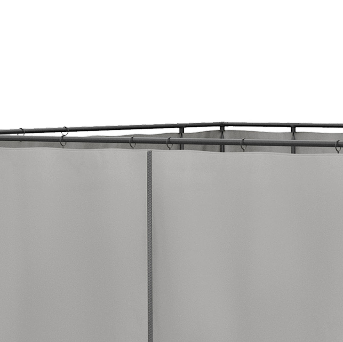 PAVILLON-SEITENWÄNDE 302/205 cm hellgrau aus Polyester mit Haken und C-Ringen - Hellgrau, Textil (205/1/302cm) - OKWISH