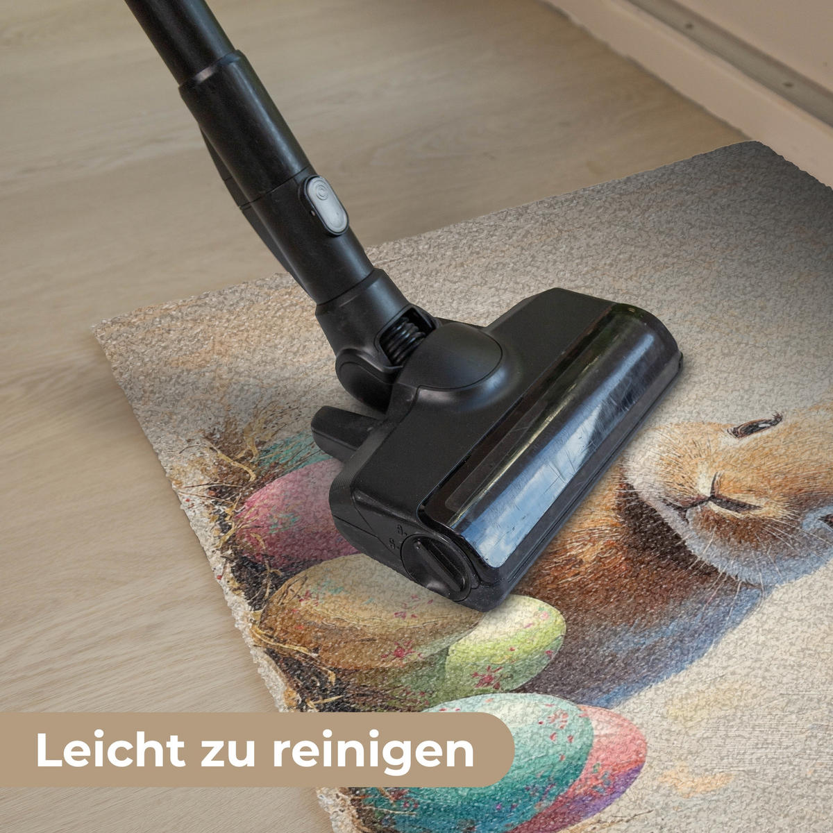 FUSSMATTE Osterhase - Pastell - Eier 60x40 cm - Beige/Multicolor, Kunststoff (40/60cm) - MuchoWow