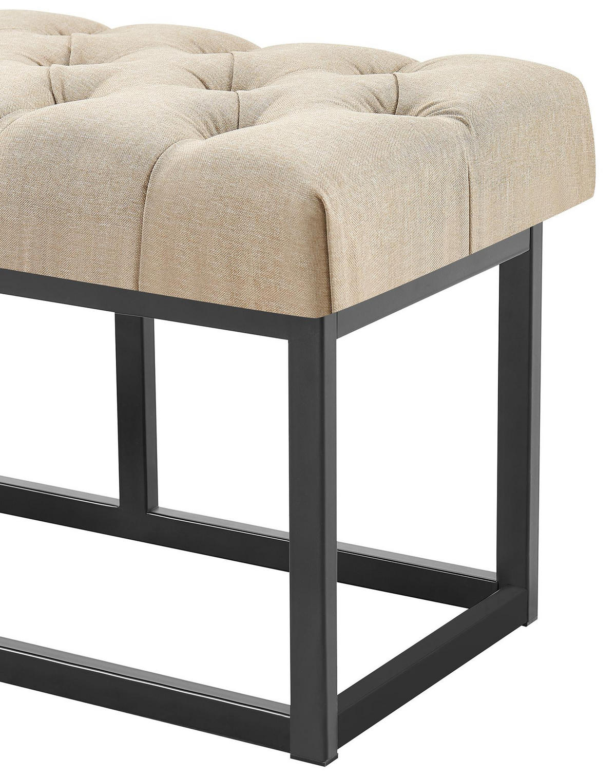 SITZBANK 120/38 cm Stoff Taupe - Taupe/Schwarz, Textil/Metall (120/46/38cm) - CLP