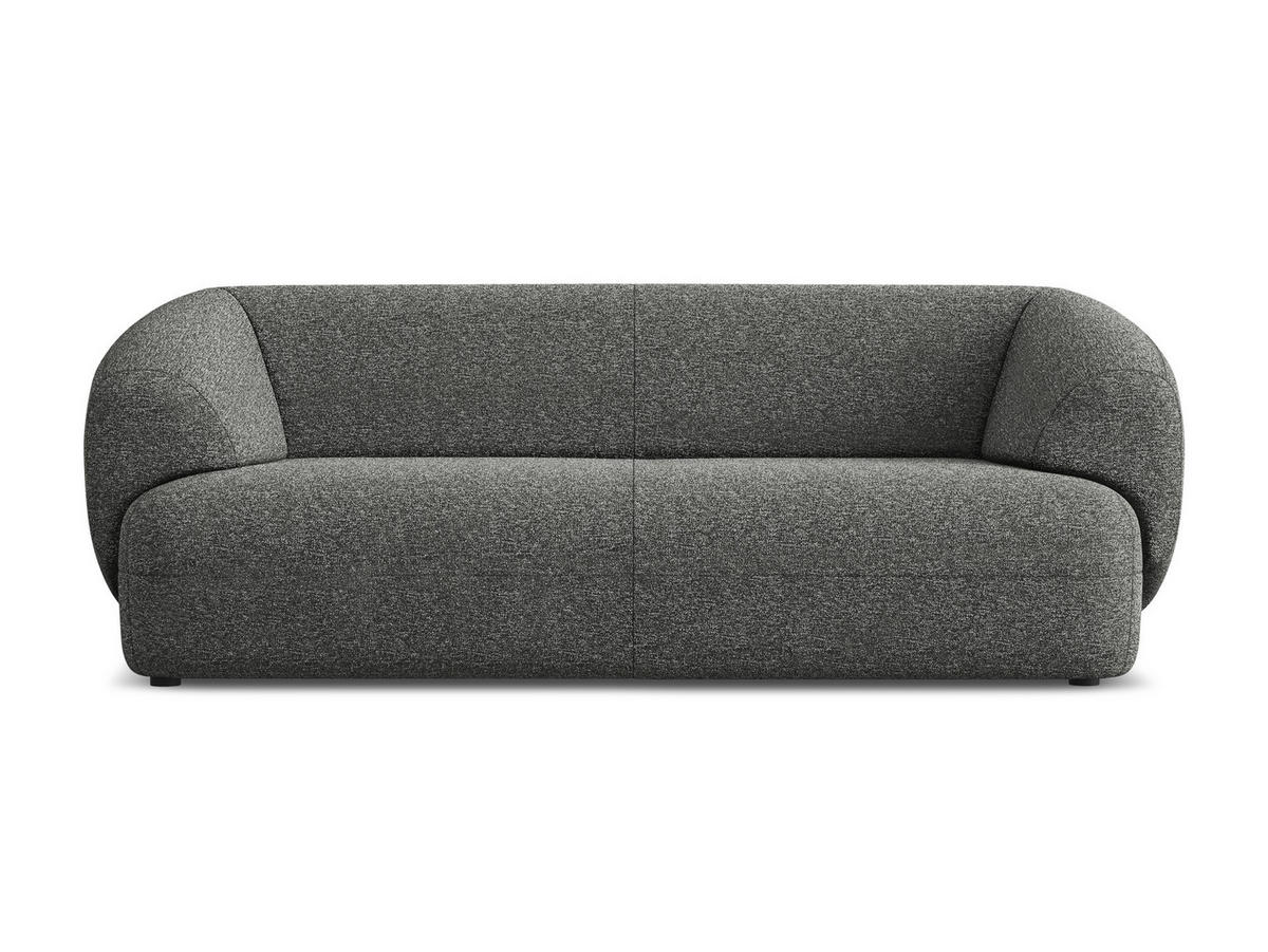 3-SITZER SOFA Strukturstoff Stoff Grau - Dunkelgrau/Schwarz, Kunststoff/Textil (212/81/98cm) - Makamii