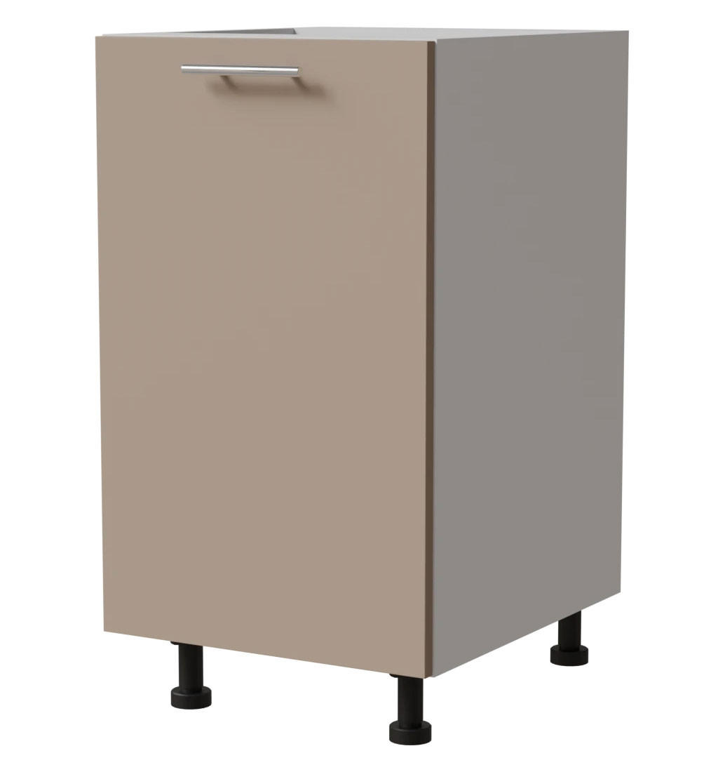 Feldmann-Wohnen Unterschrank Graubraun, Weiß 45x82x50 cm