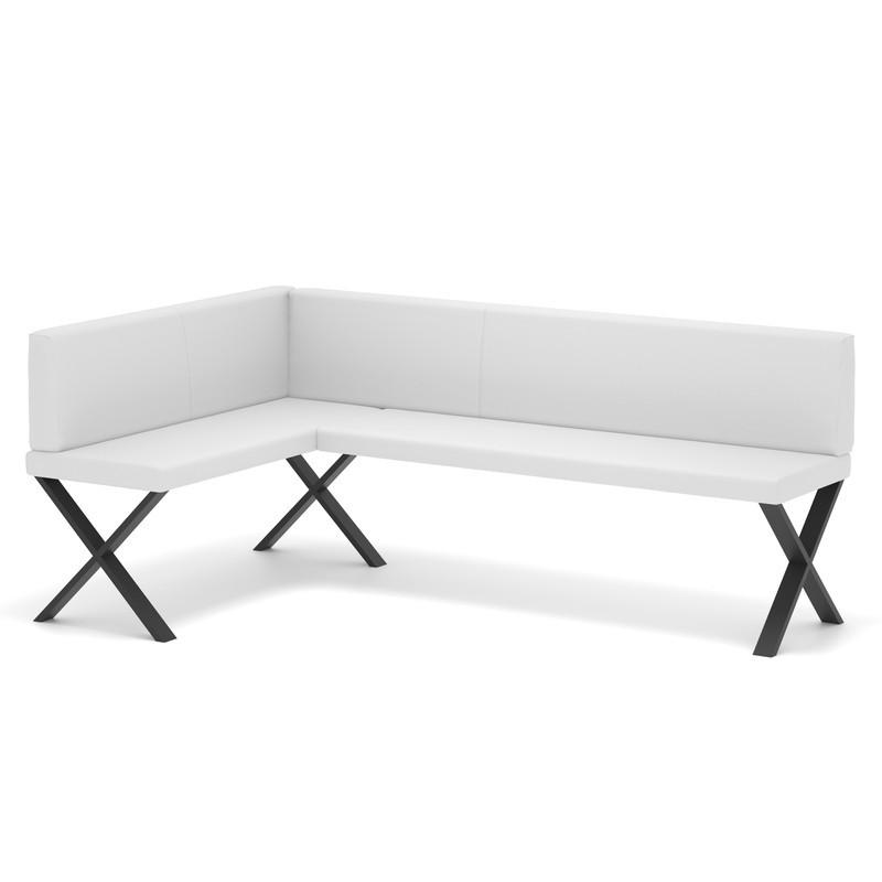 ECKBANK links VERO X Kunstleder glatt, 128/168 cm Weiß - Weiß, Kunststoff/Textil (128/168cm) - Idohome