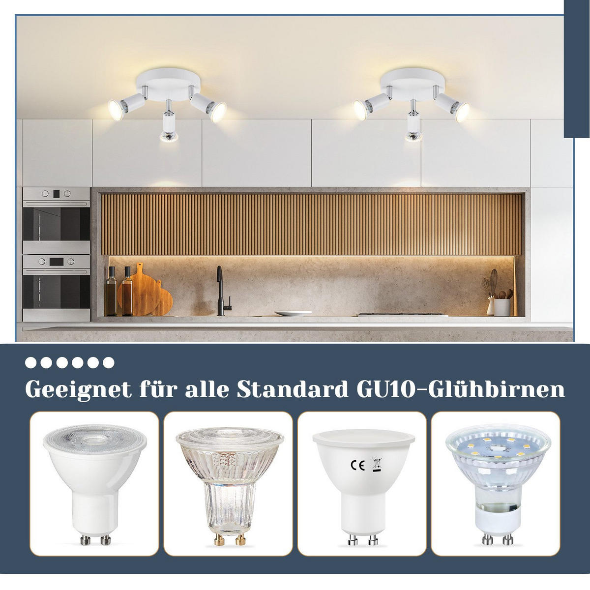 STRAHLER Bamberg 3-flammig 15/15/10.4 cm - Weiß, Metall (15/15/10.4cm) - Nettlife