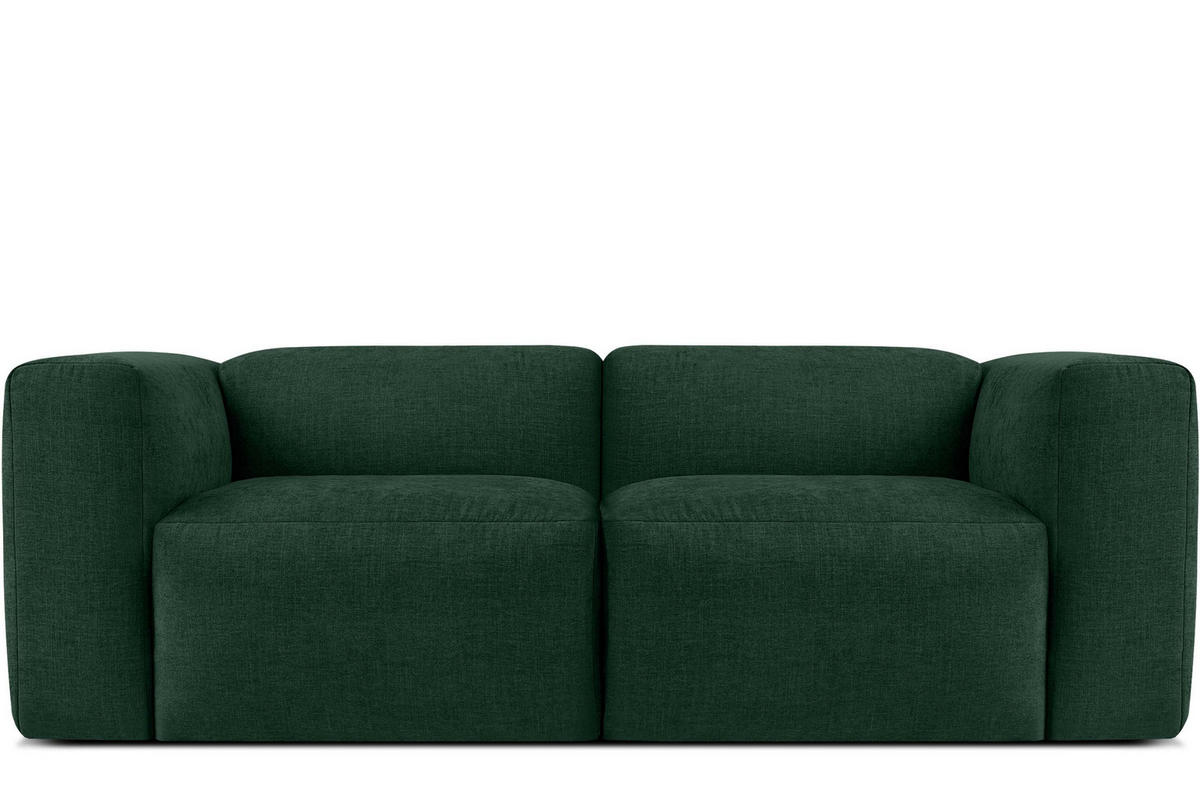 2-SITZER-MODULSOFA BUFFO mit extrem weicher und bequemer Sitzfläche, Gewebestoff, maritim - Grün, Textil (210/73/96cm) - KONSIMO®