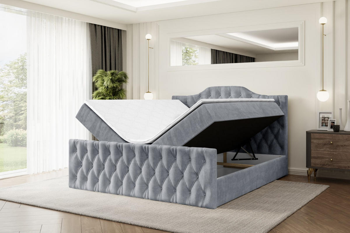 BOXBETT VILA-1-Z - 120x200 cm - H3 - Grau - Grau, Holzwerkstoff (120/200cm) - ALTDECOR