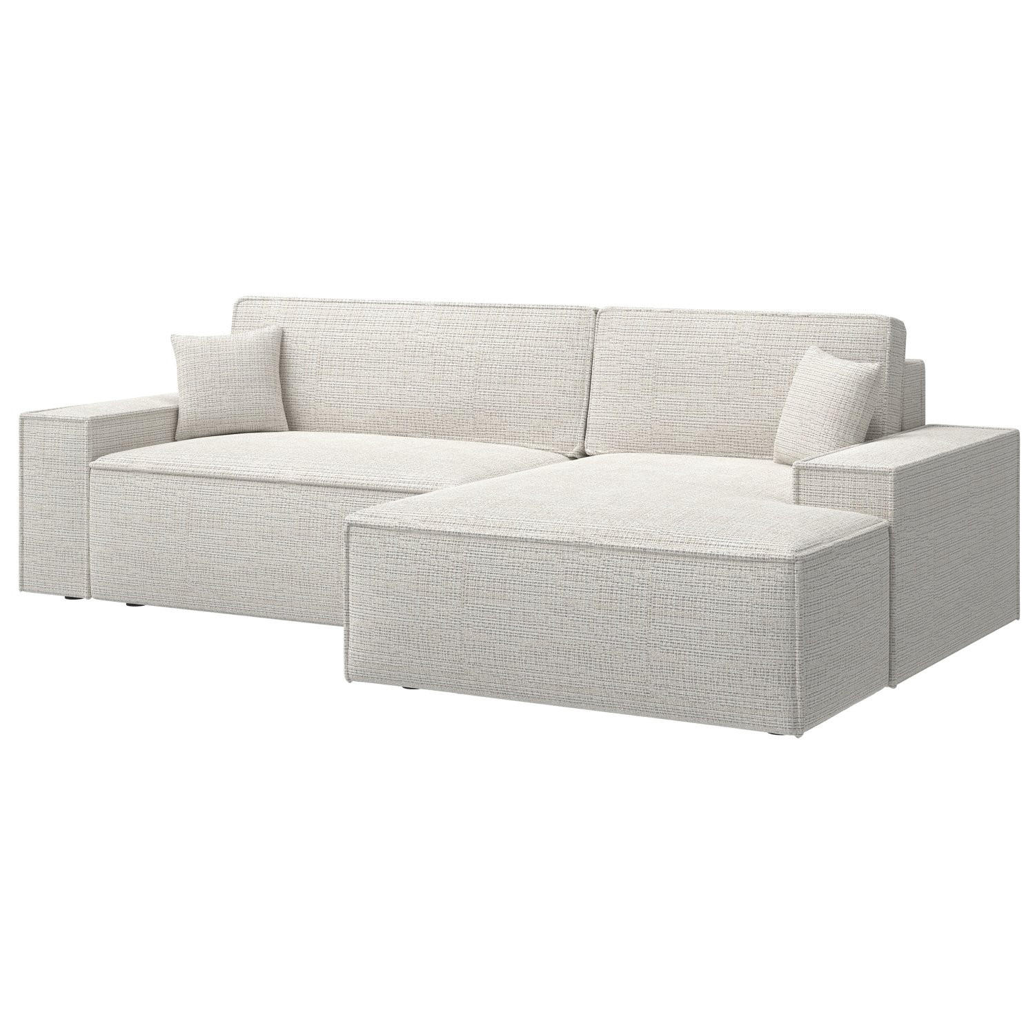 ECKSOFA Farese New Hellbeige Chenille - Ecru/Schwarz, Kunststoff/Textil (267/167cm) - Selsey