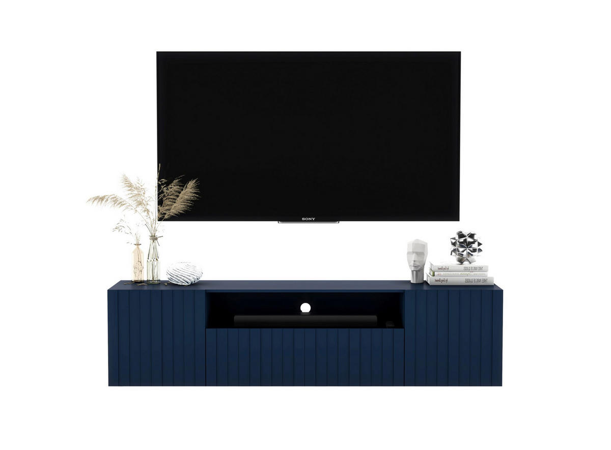 TV-SCHRANK Elpis2 Marineblau Matt Glamour 150 cm - Blau, Holzwerkstoff (150/37.5/36.5cm) - Meble Lindner