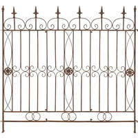 GARTENZAUN Metall antik braun - Braun, Metall (124/116cm) - CLP