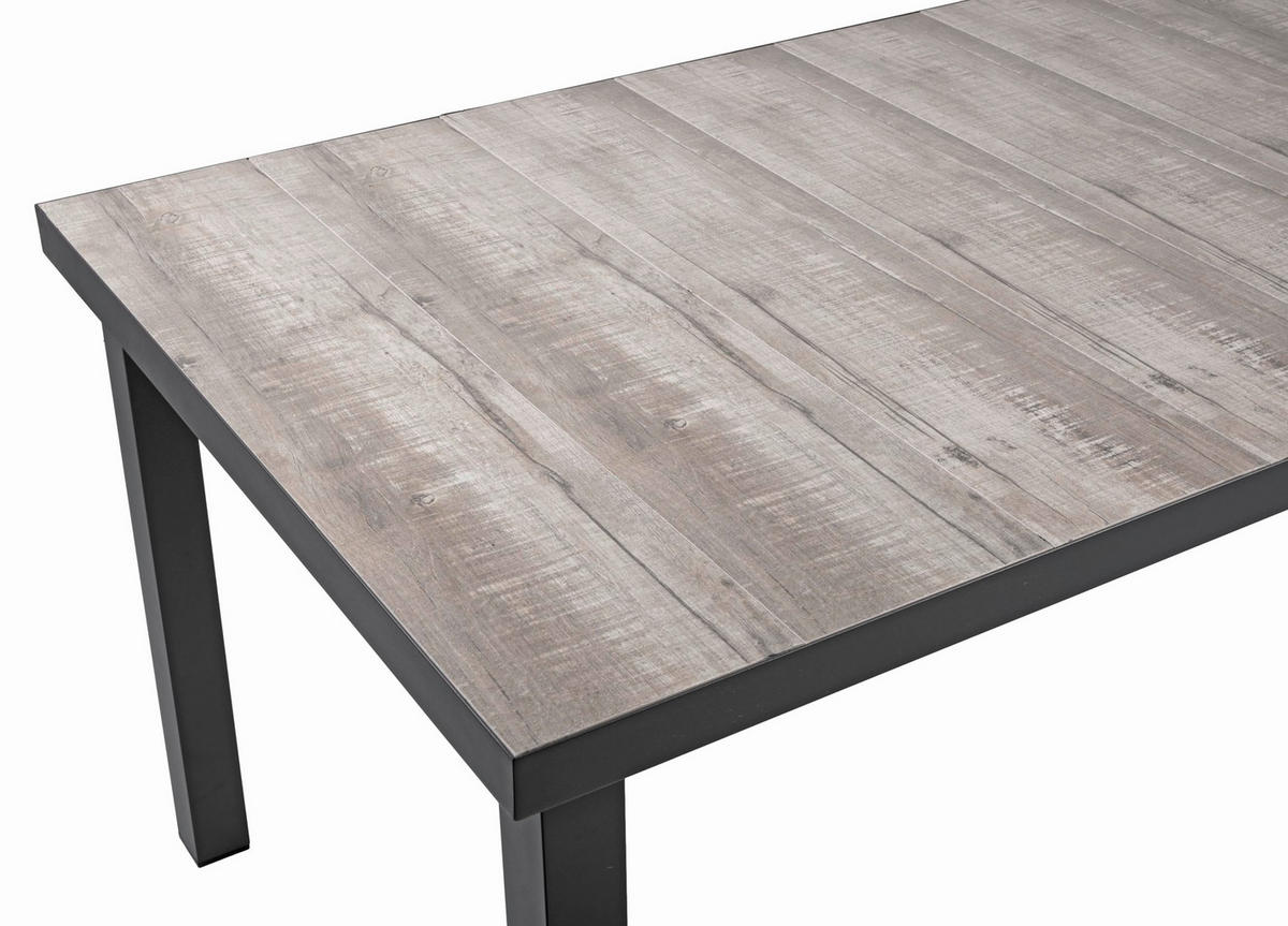 GARTEN-SITZGRUPPE Farid 7-teilig Gartenmöbel-Set - Grau, Kunststoff - DELUKE