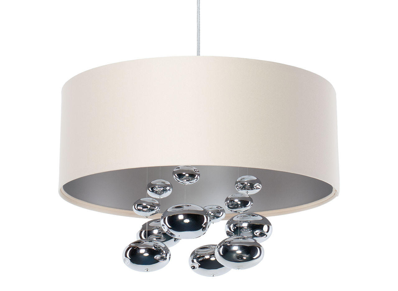 HÄNGELEUCHTE Silber 40/96 cm - Beige/Silberfarben, Kunststoff (40/1/96cm) - ONZENO