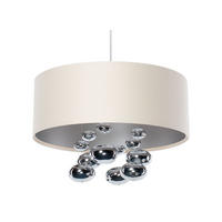 HÄNGELEUCHTE Silber 40/96 cm - Beige/Silberfarben, Kunststoff (40/1/96cm) - ONZENO