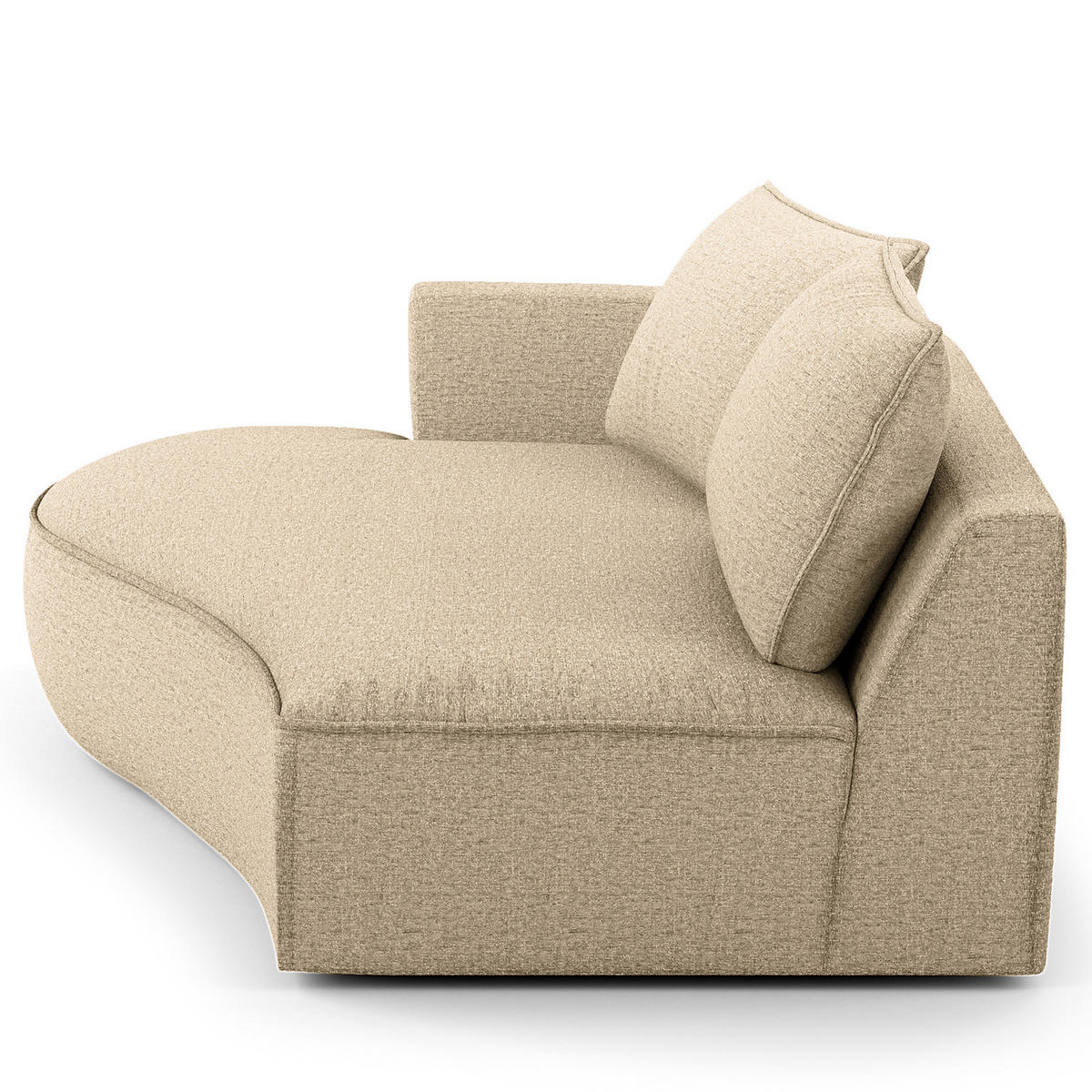 OTTOMANE - modular - Taupe/Schwarz, Kunststoff/Textil (196/82/146cm) - home24