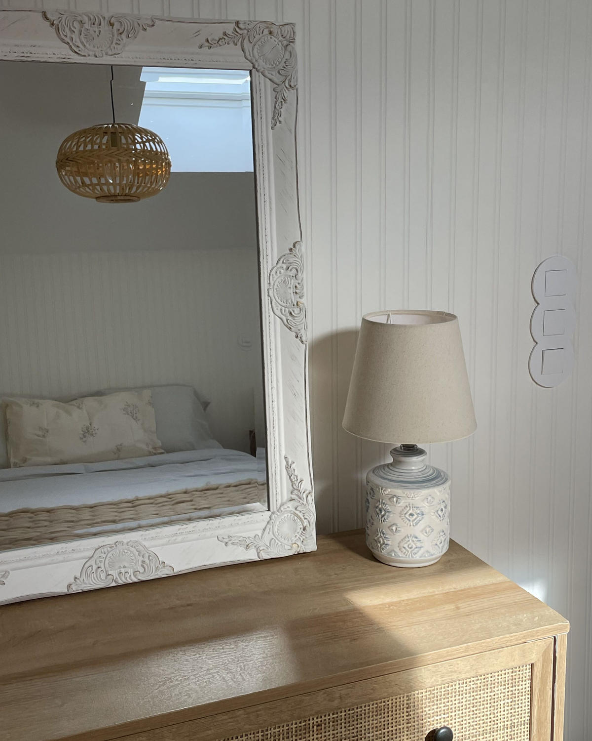 STOLNÍ LAMPA Rosanna 20/20/35 cm - béžová, keramika (20/20/35cm) - Beliani