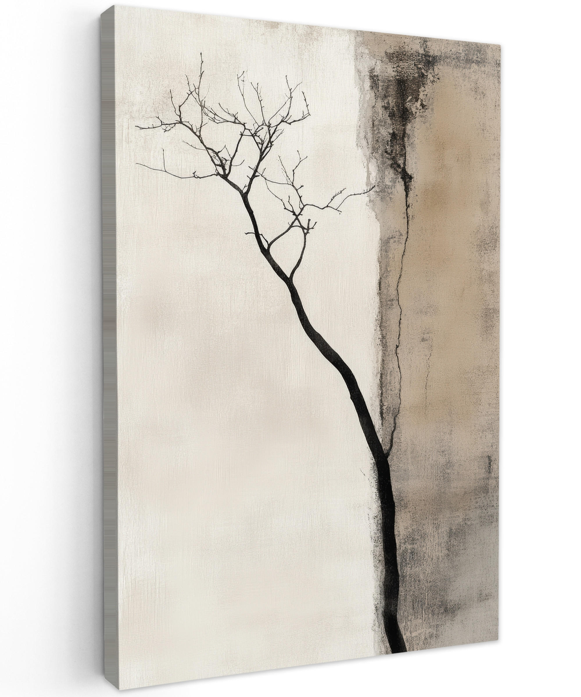 MuchoWow OBRAZ NA PLÁTNĚ Wabi sabi - Rostlina - Béžová 80x120 cm