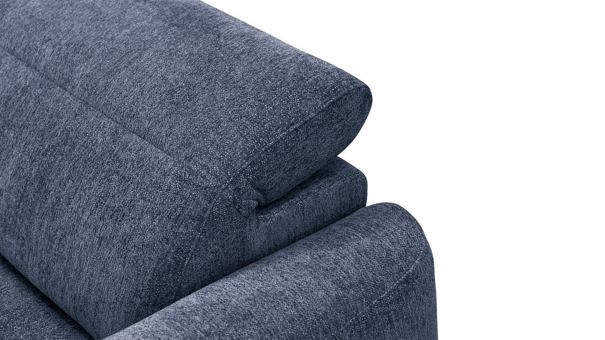 ECKSOFA NERO 4-Sitzer, dunkelblau - Schwarz/Dunkelblau, Holz/Textil (272/81/159cm) - Courtois Laville