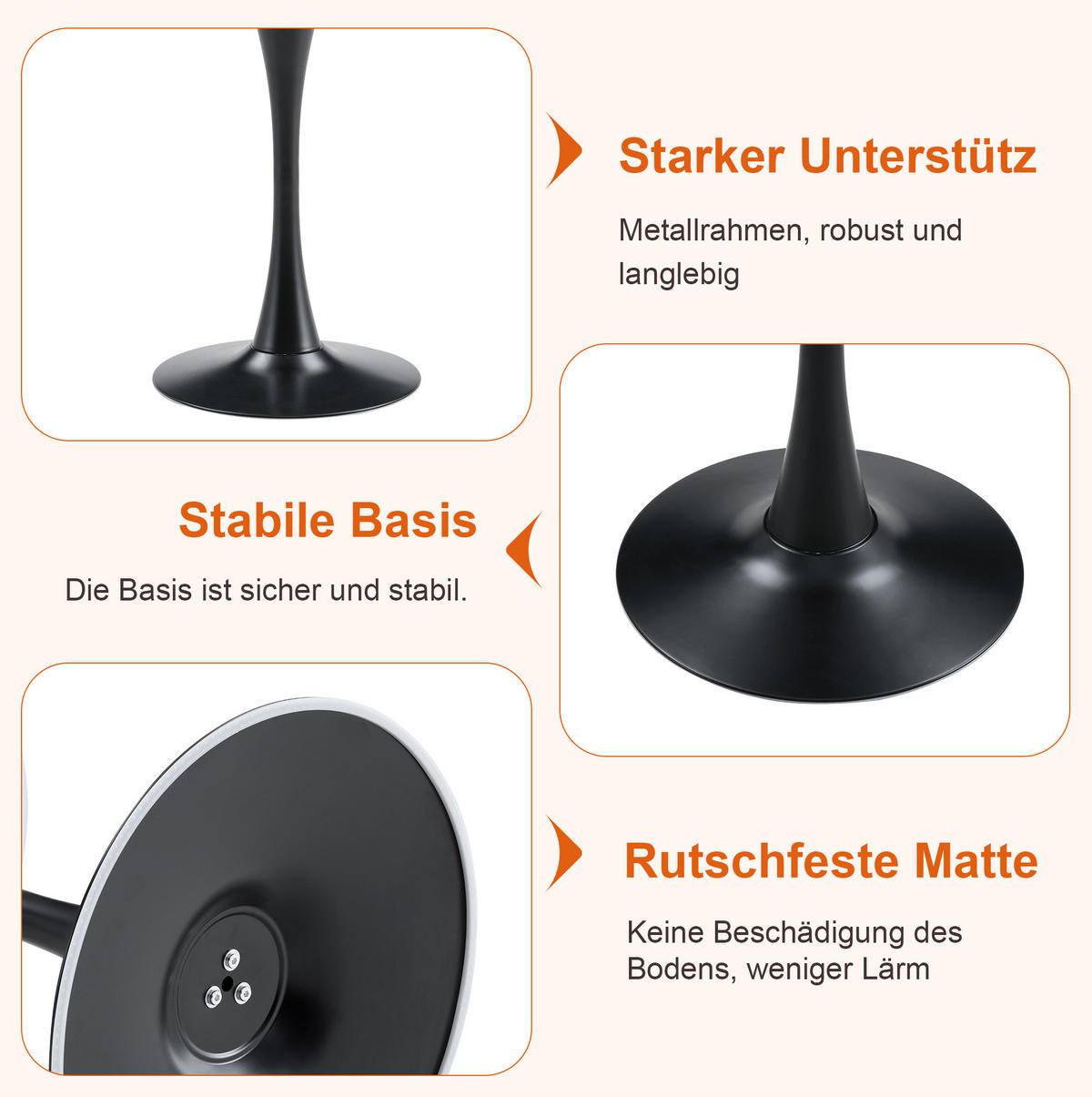 TISCH-UND-STUHLSET 3-tlg. Rundtisch 60 cm Walnuss/Schwarz - Schwarz, Metall (60/72/60cm) - Meubliv