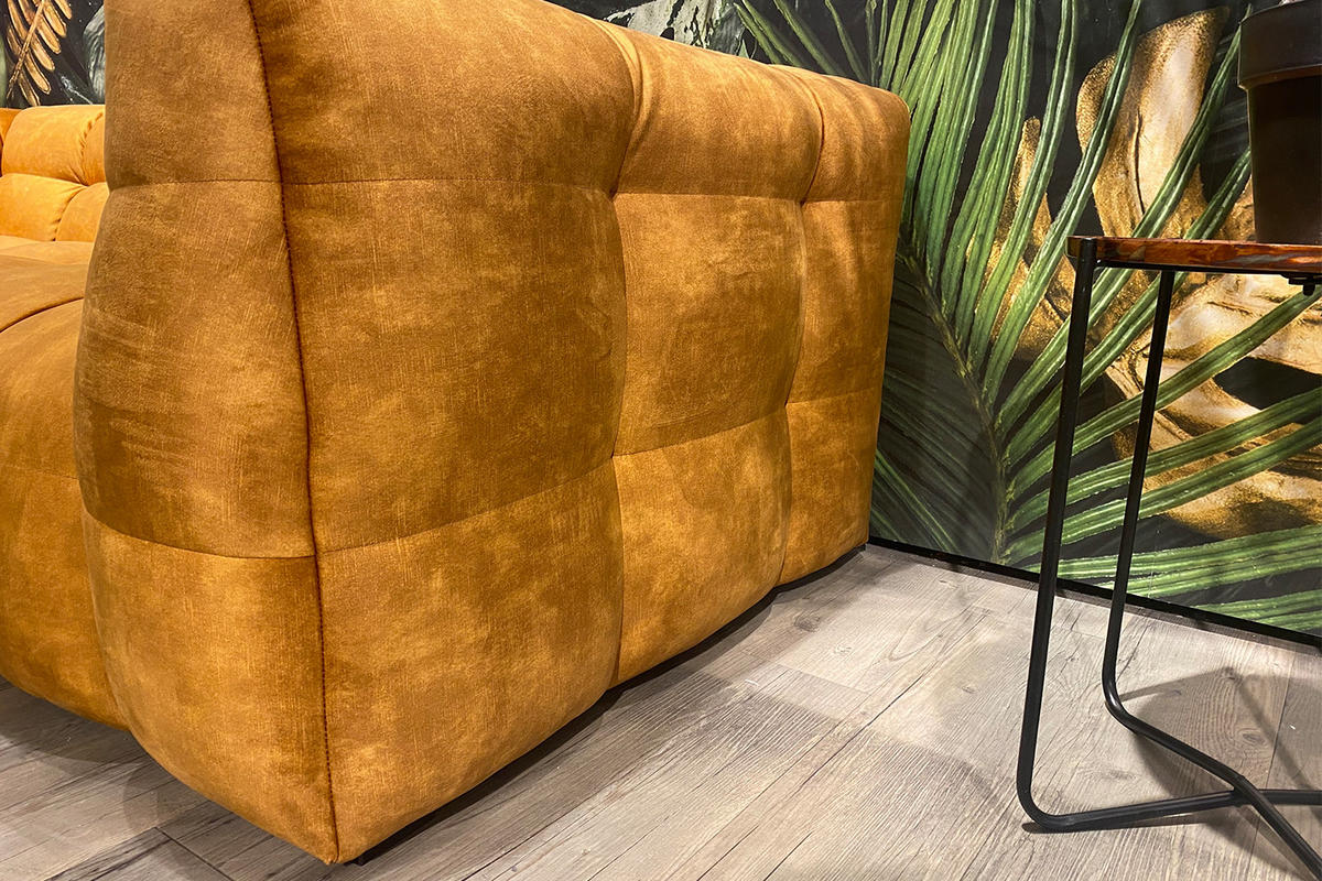 SOFA RIO Gold Velvet - Goldfarben/Schwarz, Textil (236/68/105cm) - KAWOLA