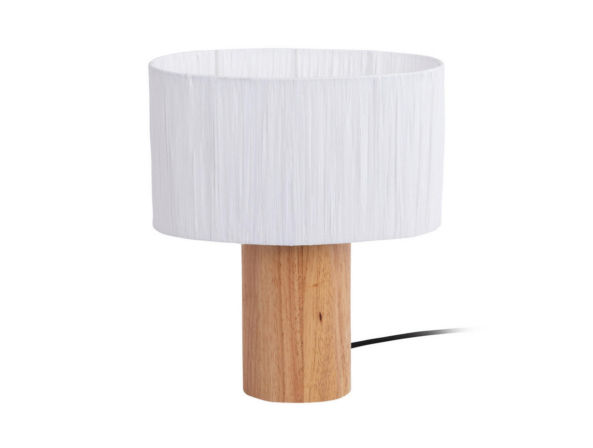 TISCHLAMPE Sheer 21/21/30 cm - Weiß, Naturmaterialien (21/21/30cm) - Leitmotiv