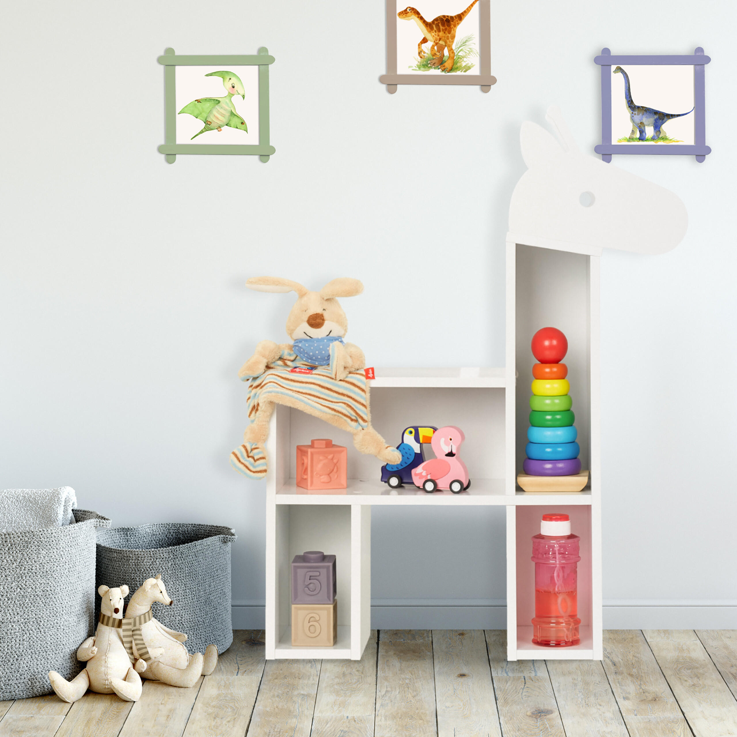 KINDERREGAL - Weiß, Holzwerkstoff (52.5/69.5/20cm) - Relaxdays